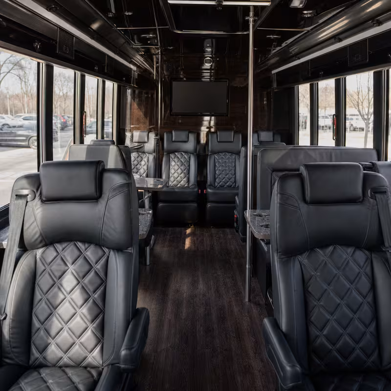 Passenger watching the Cincinnati scenery during a regional party bus road trip