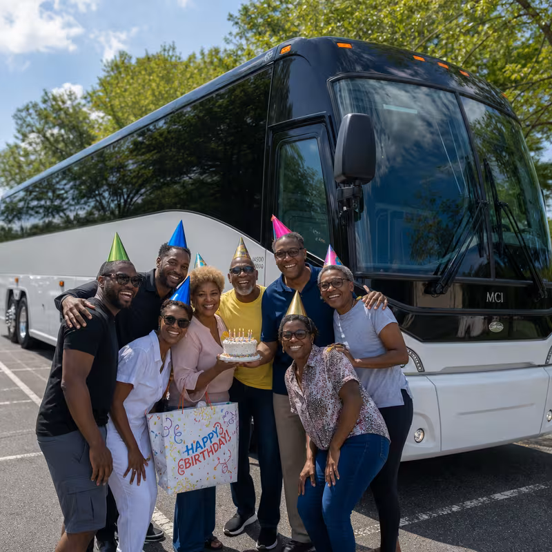 Passengers loading luggage while boarding an Cincinnati group shuttle