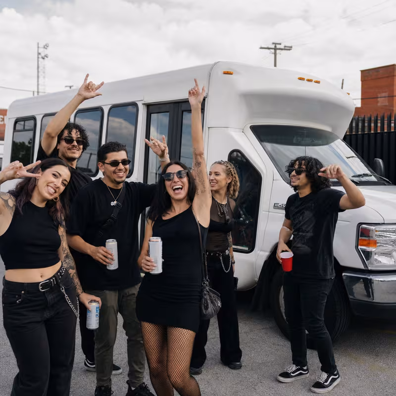 Black Mercedes Sprinter van staged for an Cincinnati Concert Transportation group