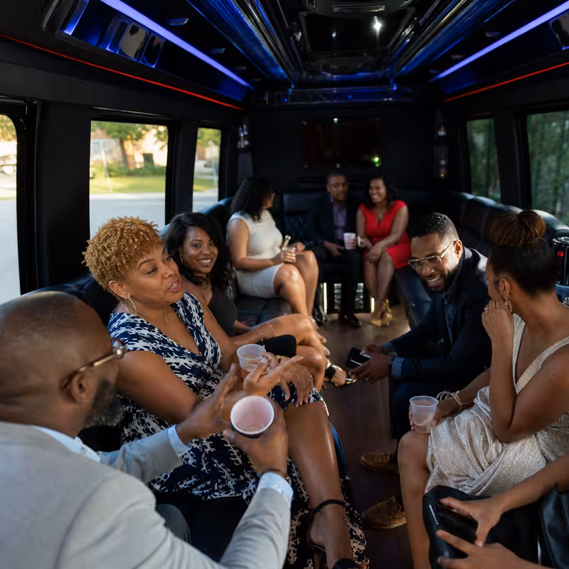 Black Mercedes Sprinter van staged for an Cincinnati Private Event Transportation group