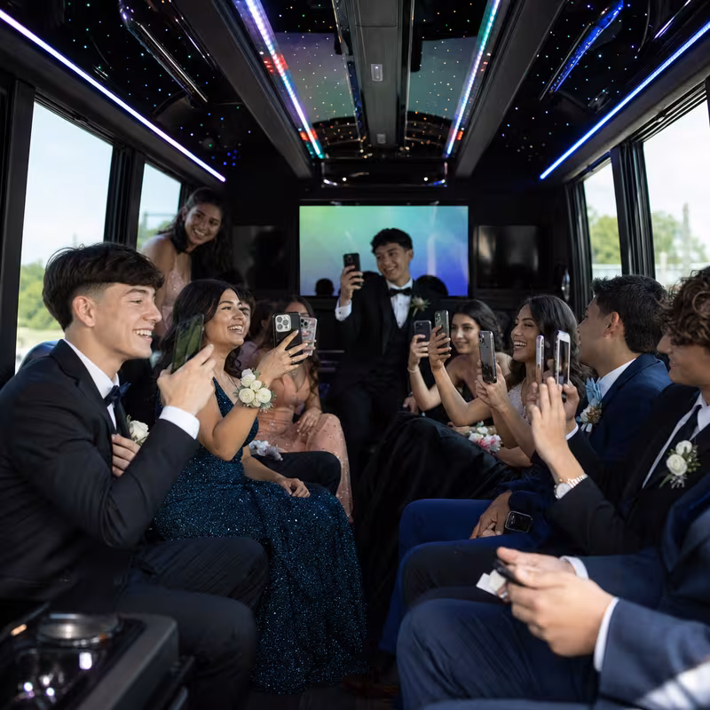 Black Mercedes Sprinter van staged for an Cincinnati Prom & Homecoming Transportation group