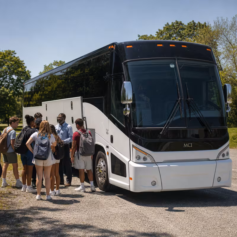 Black Mercedes Sprinter van staged for an Cincinnati School Transportation group