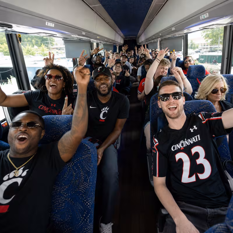 Black Mercedes Sprinter van staged for an Cincinnati Sporting Event Transportation group