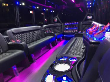 South Bend 15 Passenger Party Bus Interior