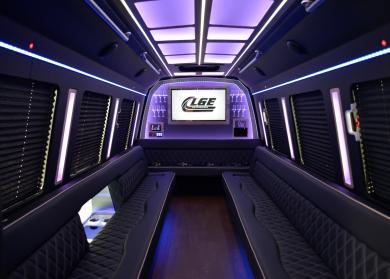 Evansville 18 Passenger Limo Bus Interior
