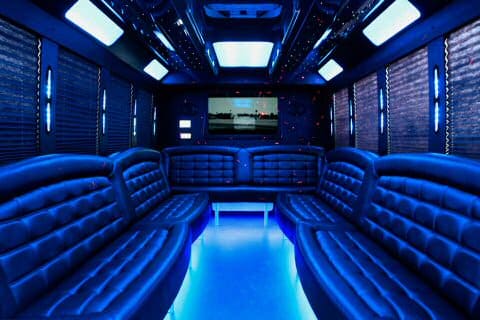 South Bend 36 Passenger Party Bus Interior